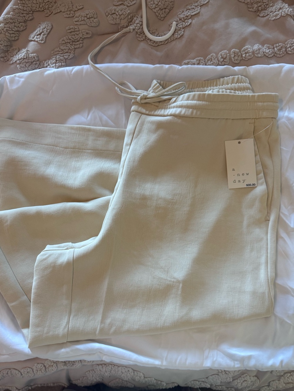 Universal Thread Wide-Leg Drawstring Pants in Cream